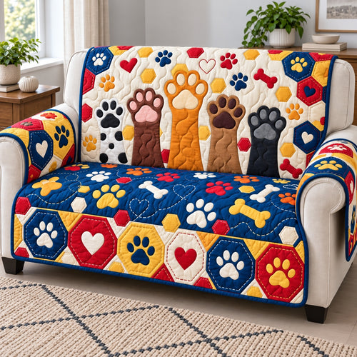 Paw Love Forever Quilted Sofa Cover GFTONPT753