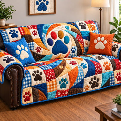 Paw Friends Forever Quilted Sofa Cover GFTONPT755