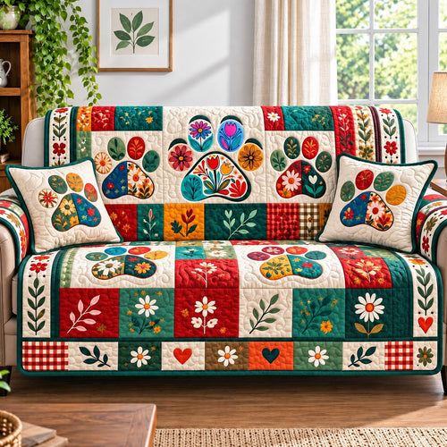 Sweet Paw Moments Quilted Sofa Cover GFTONPT756