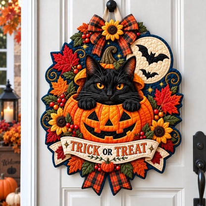 Halloween Black Cat Magic Custom Shape Quilted Door Hanger GFTONPT769