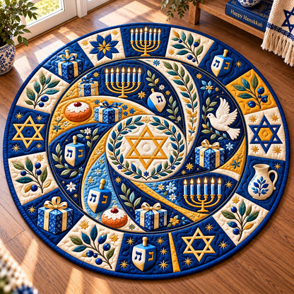 Hanukkah Joyful Nights Quilted Round Mat GFTONPT778