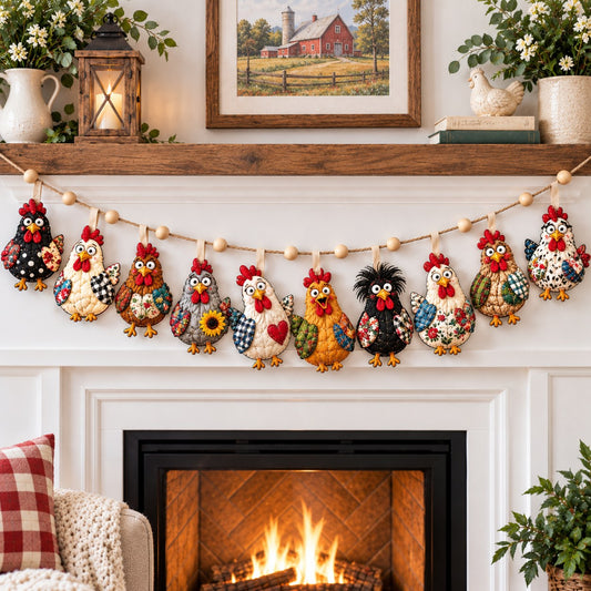 Chicken Farm Life Custom Shape Quilted Garland GFTONPT859