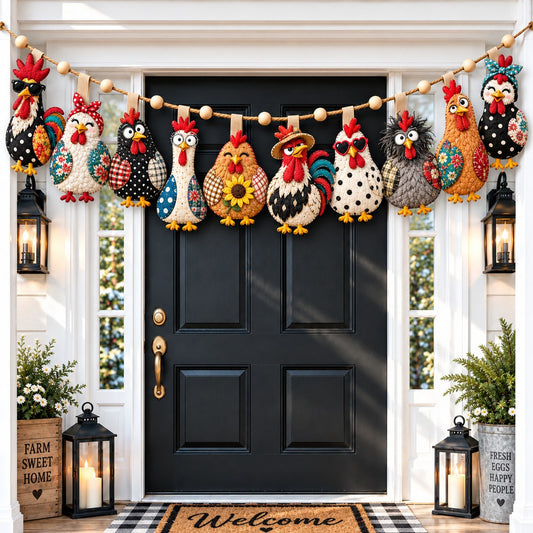Chicken Farm Dreams Custom Shape Quilted Garland GFTONPT862