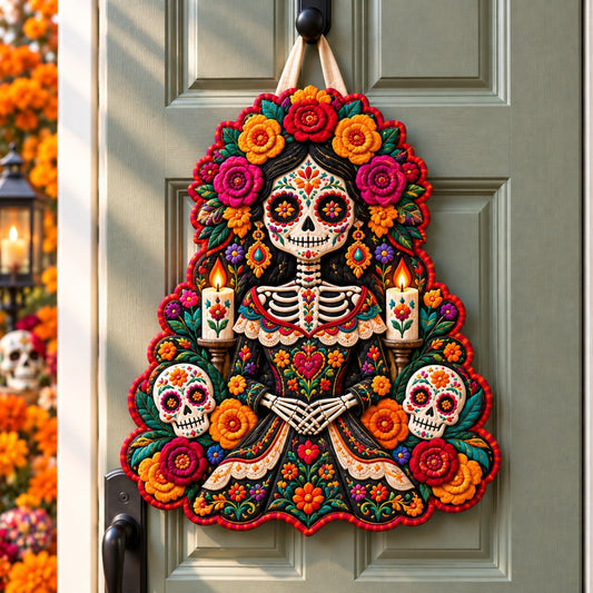 Day of the Dead Fiesta Custom Shape Quilted Door Hanger GFTONPT865