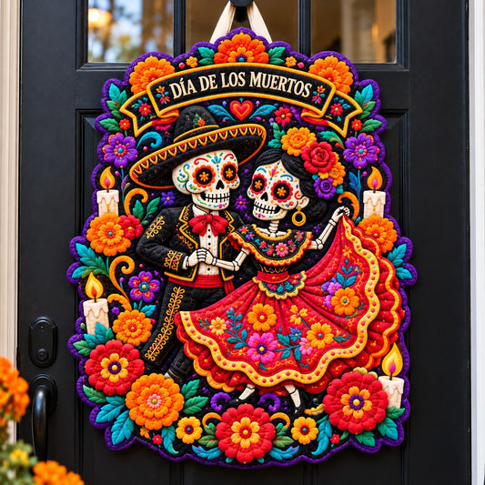 Day of the Dead Celebration Custom Shape Quilted Door Hanger GFTONPT867