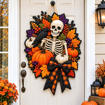 Halloween Skeleton Magic Custom Shape Quilted Door Hanger GFTONPT872