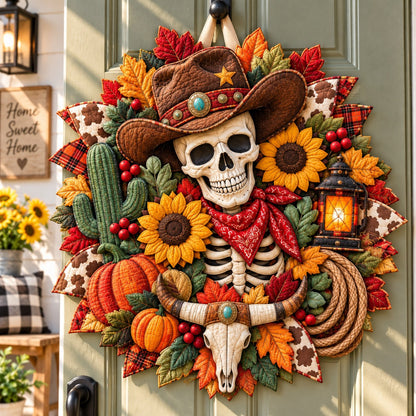 Western Skeleton Wildlands Custom Shape Quilted Door Hanger GFTONPT942
