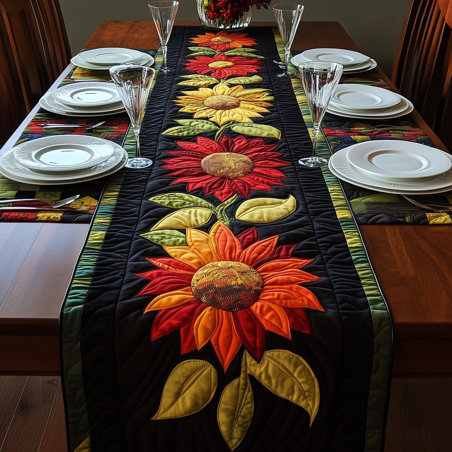 Juneteenth Sunflower Quilted Table Runner GFTONT092