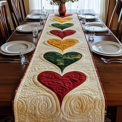 Juneteenth Hearts Quilted Table Runner GFTONT094