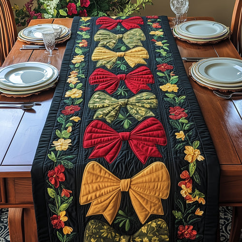Juneteenth Bows Quilted Table Runner GFTONT102