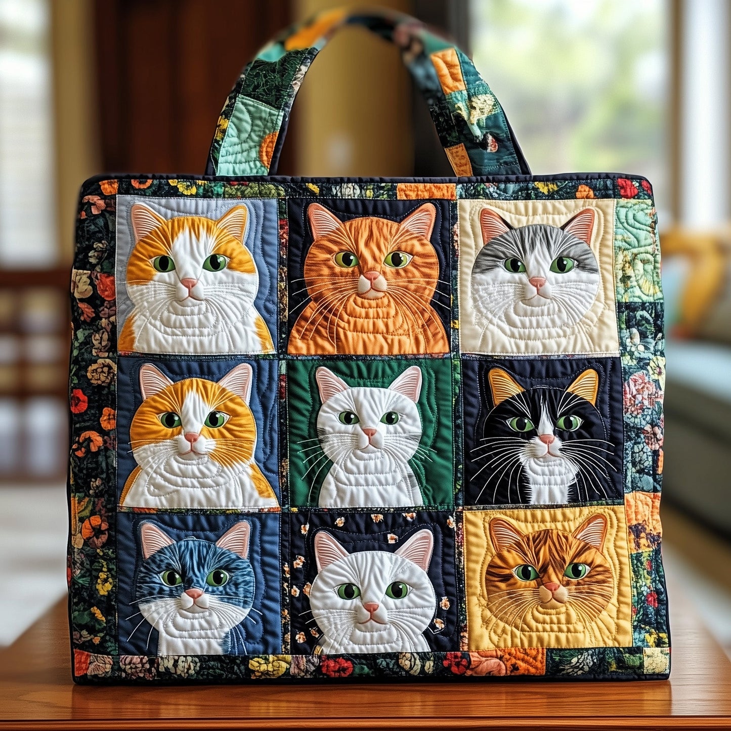 Cat Profile Quilted Tote Bag GFTONT1120