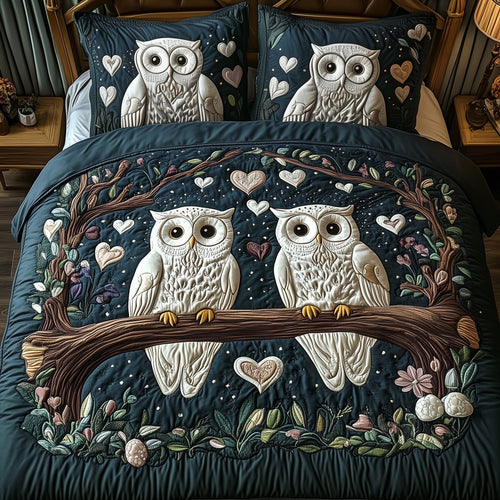 Owls 3-Piece Quilted Bedding Set GFTONT1244