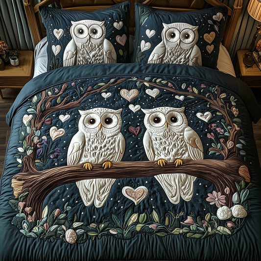 Owls 3-Piece Quilted Bedding Set GFTONT1244