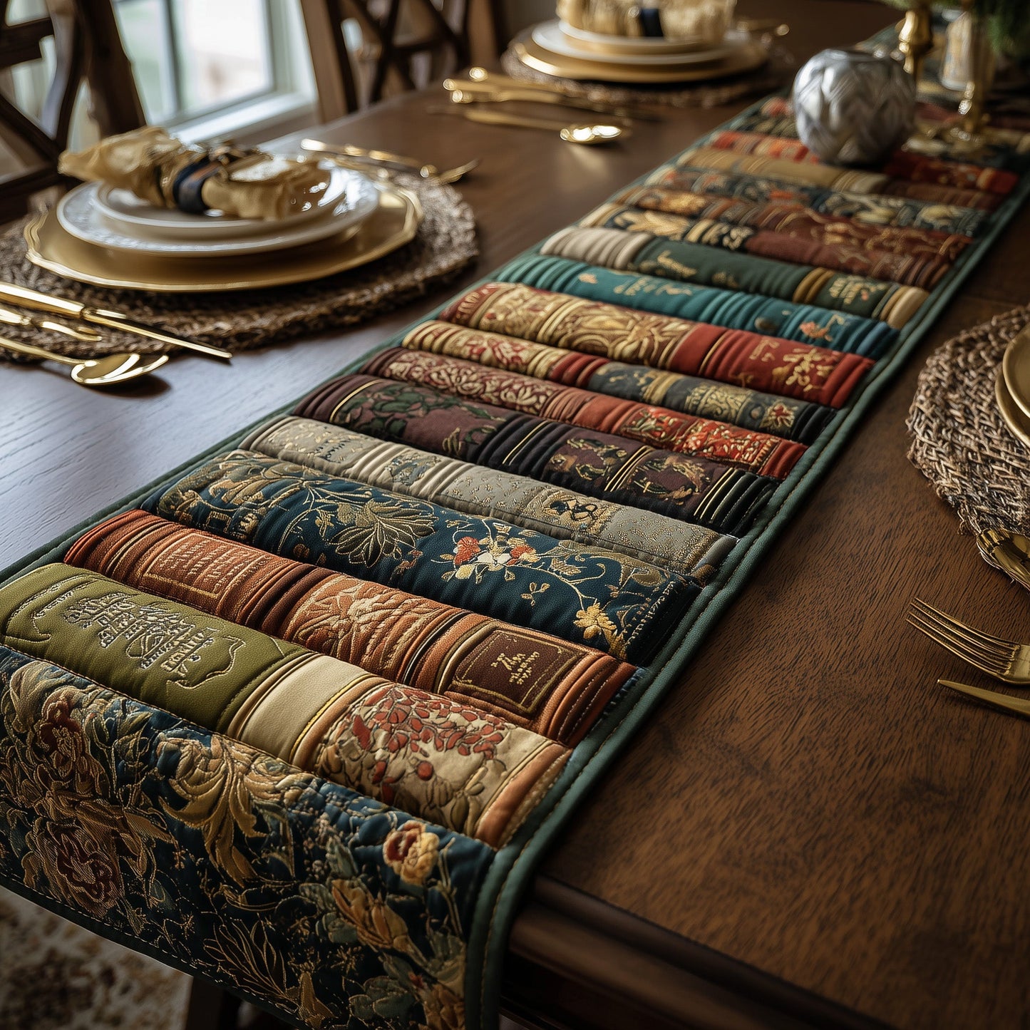 Rustic Library Quilted Table Runner GFTONT1283