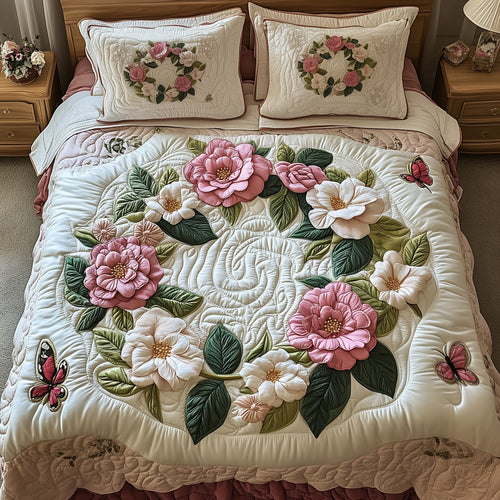 Camellia 3-Piece Quilted Bedding Set GFTONT129
