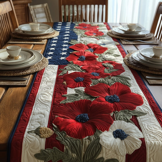 Patriotic Poppy Quilted Table Runner GFTONT1332