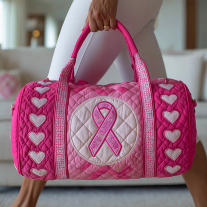 Breast Cancer Ribbon Quilted Duffle Bag GFTONT1621