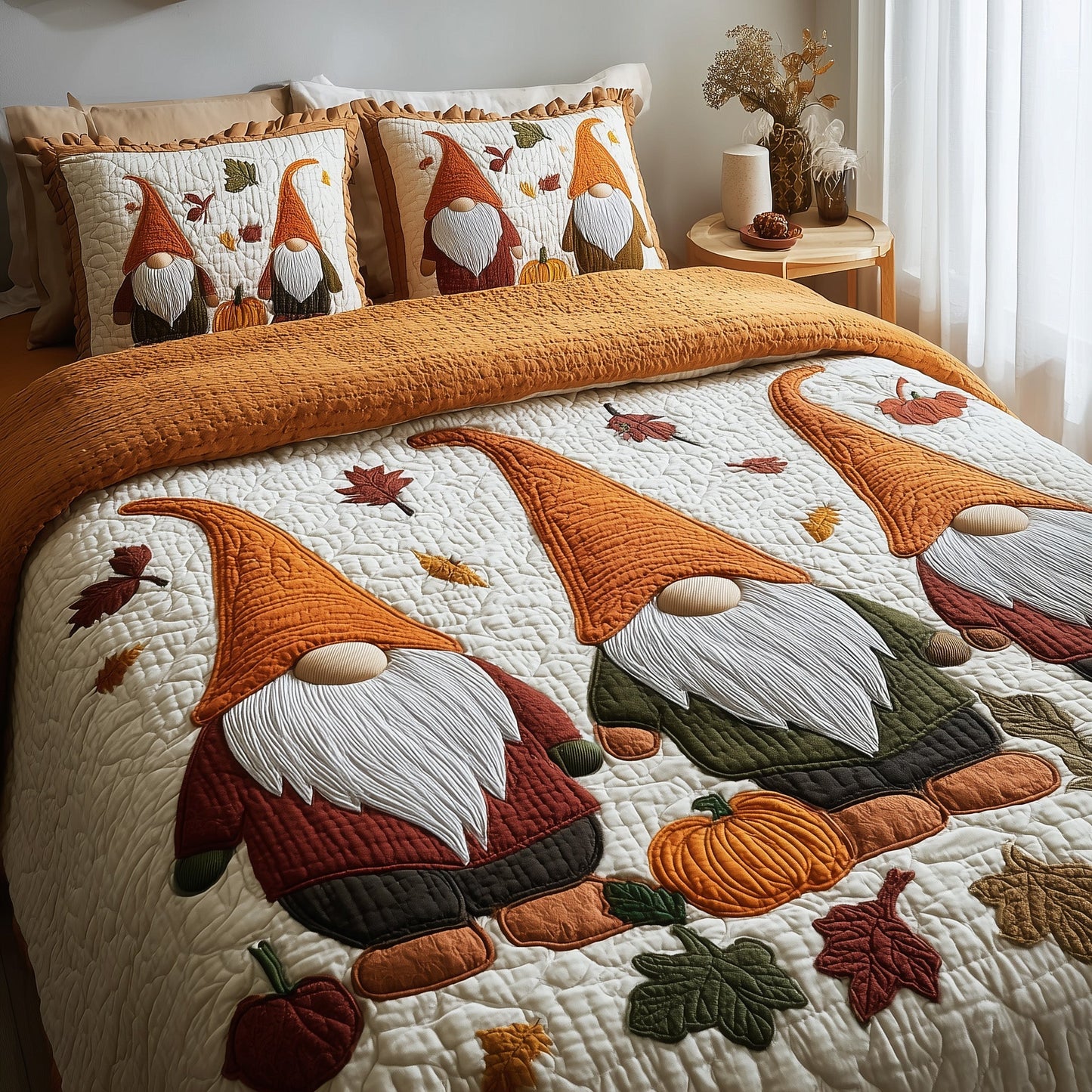 Gnome 3-Piece Quilted Bedding Set GFTONT1802