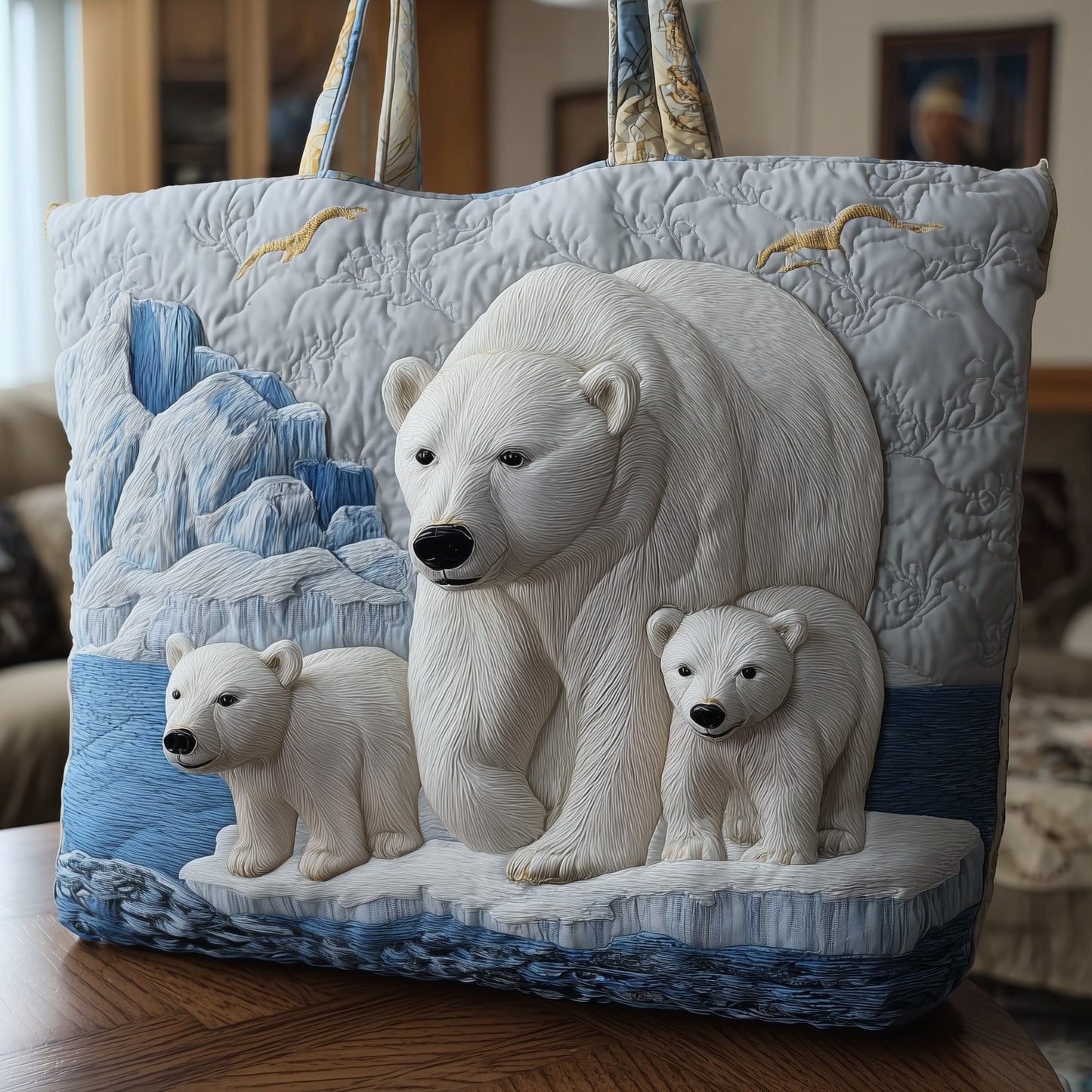 Bear on Glacier Quilted Tote Bag GFTONT1997