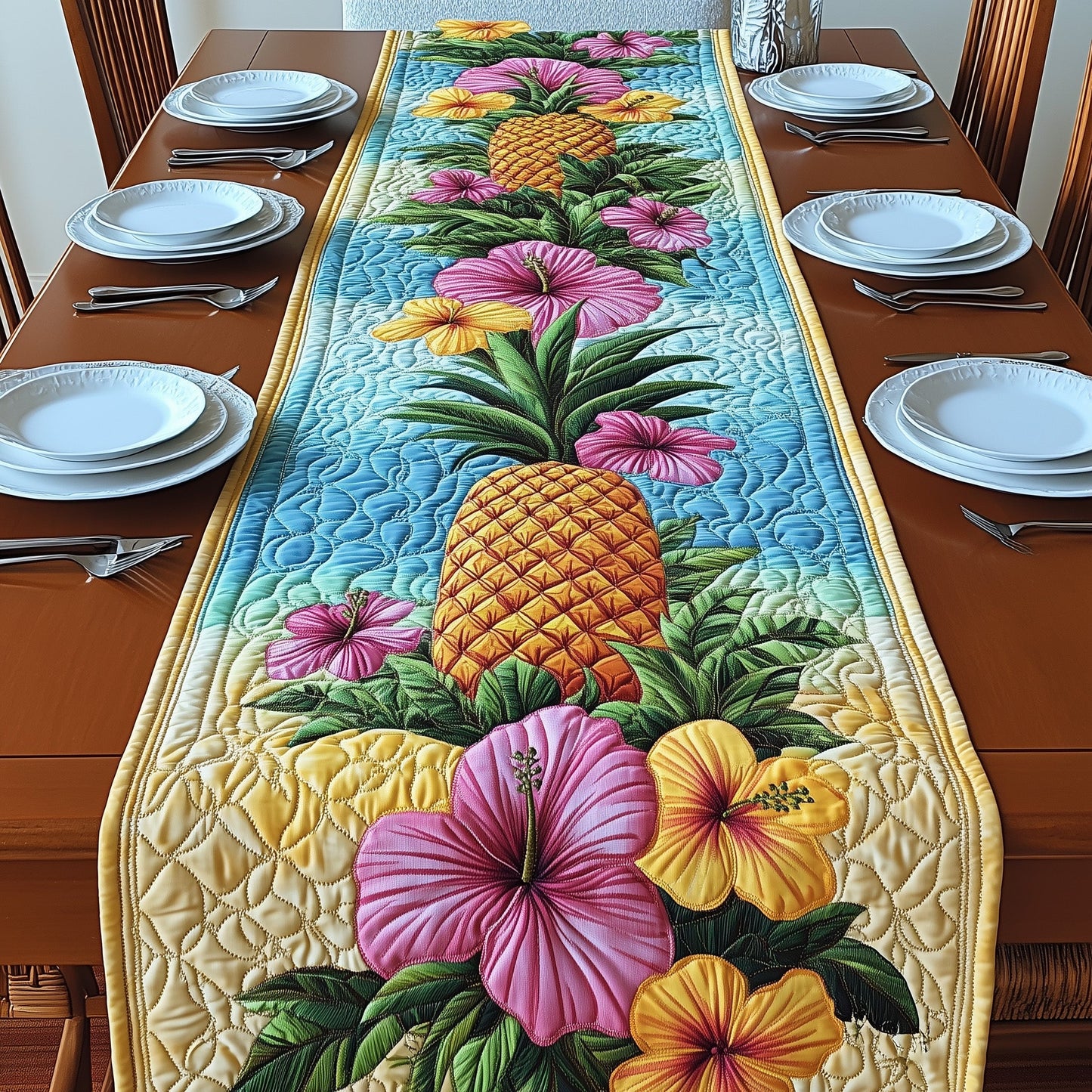 Tropical Pineapple Quilted Table Runner GFTONT215