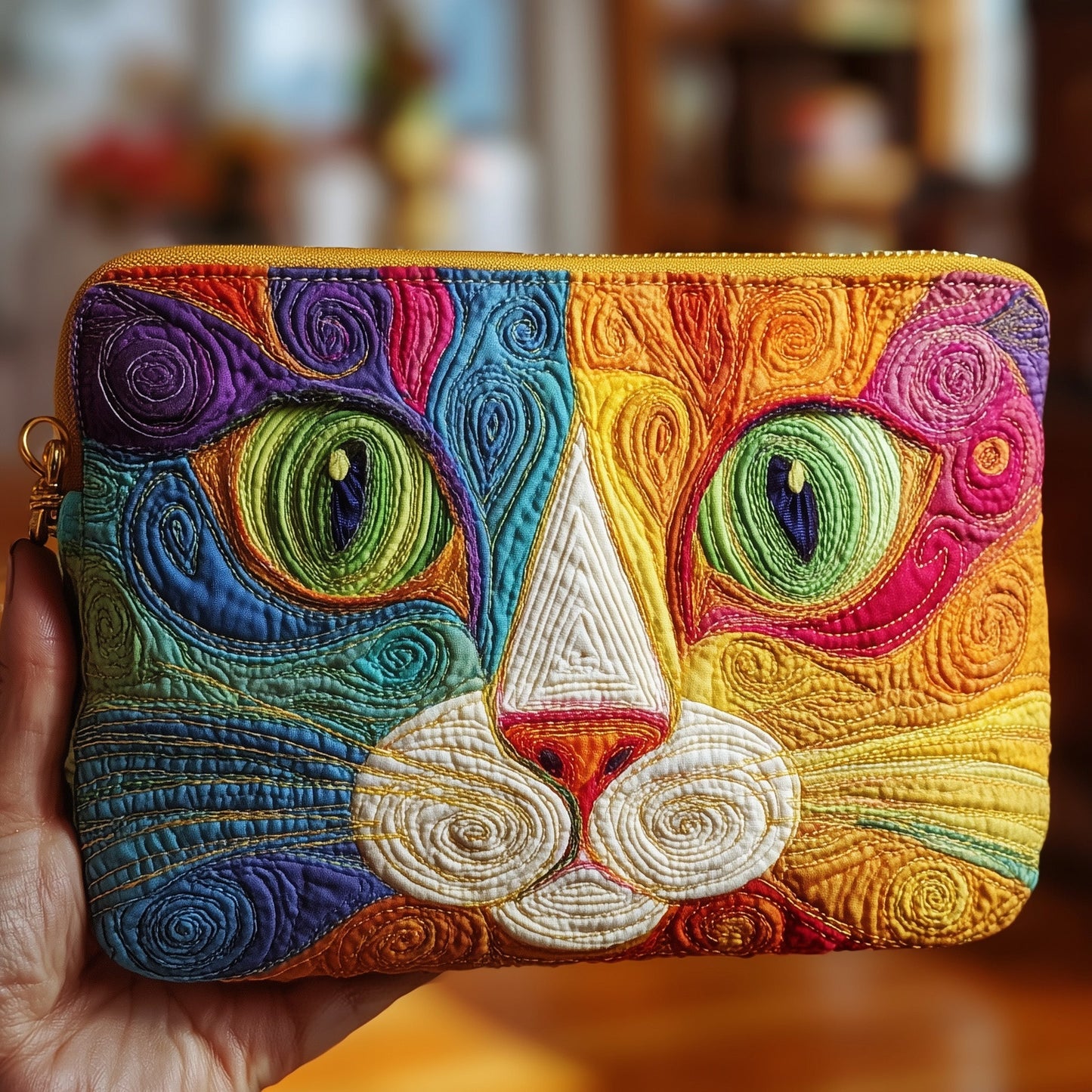 Swirly Cat Quilted Purse GFTONT2160