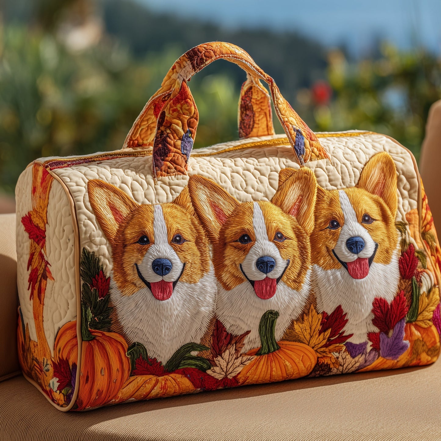 Corgi Joy Quilted Duffle Bag GFTONT2404