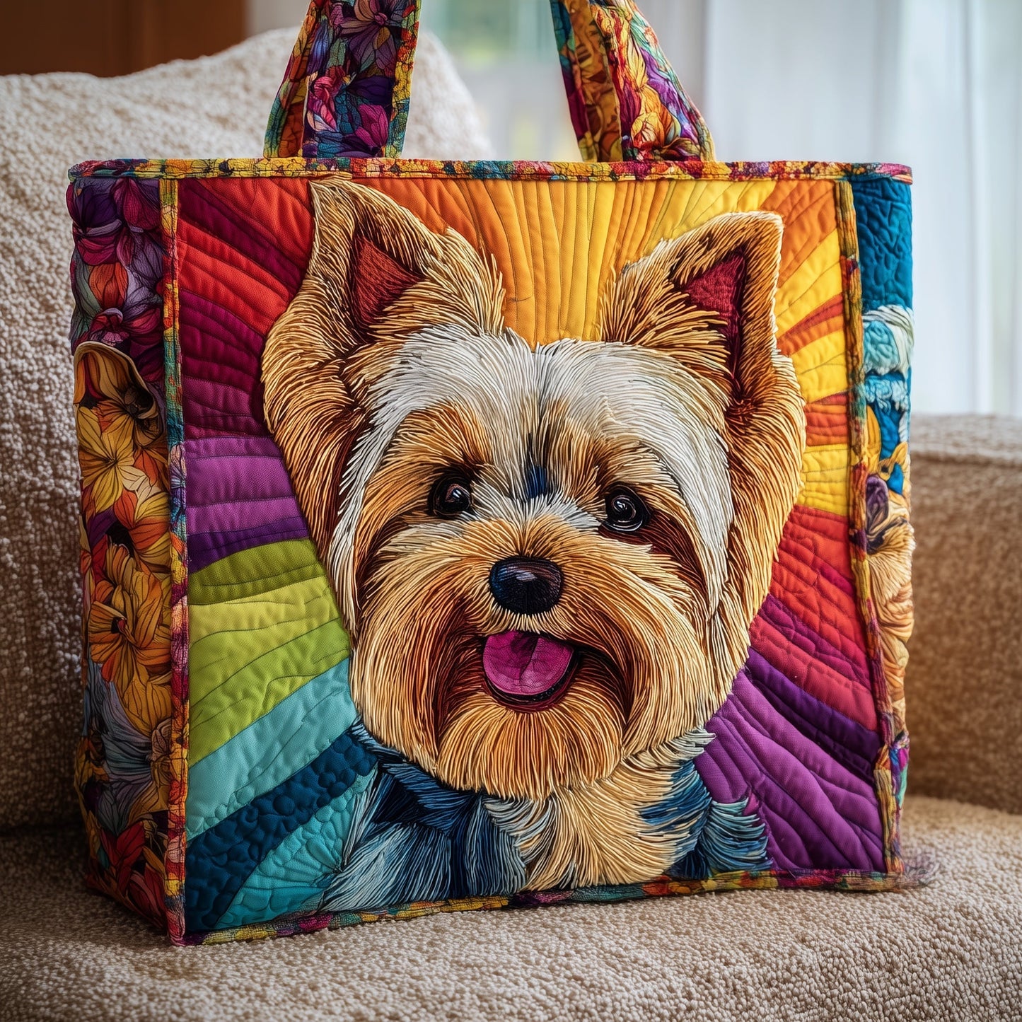 Yorkshire Terrier Portrait Quilted Tote Bag GFTONT2414