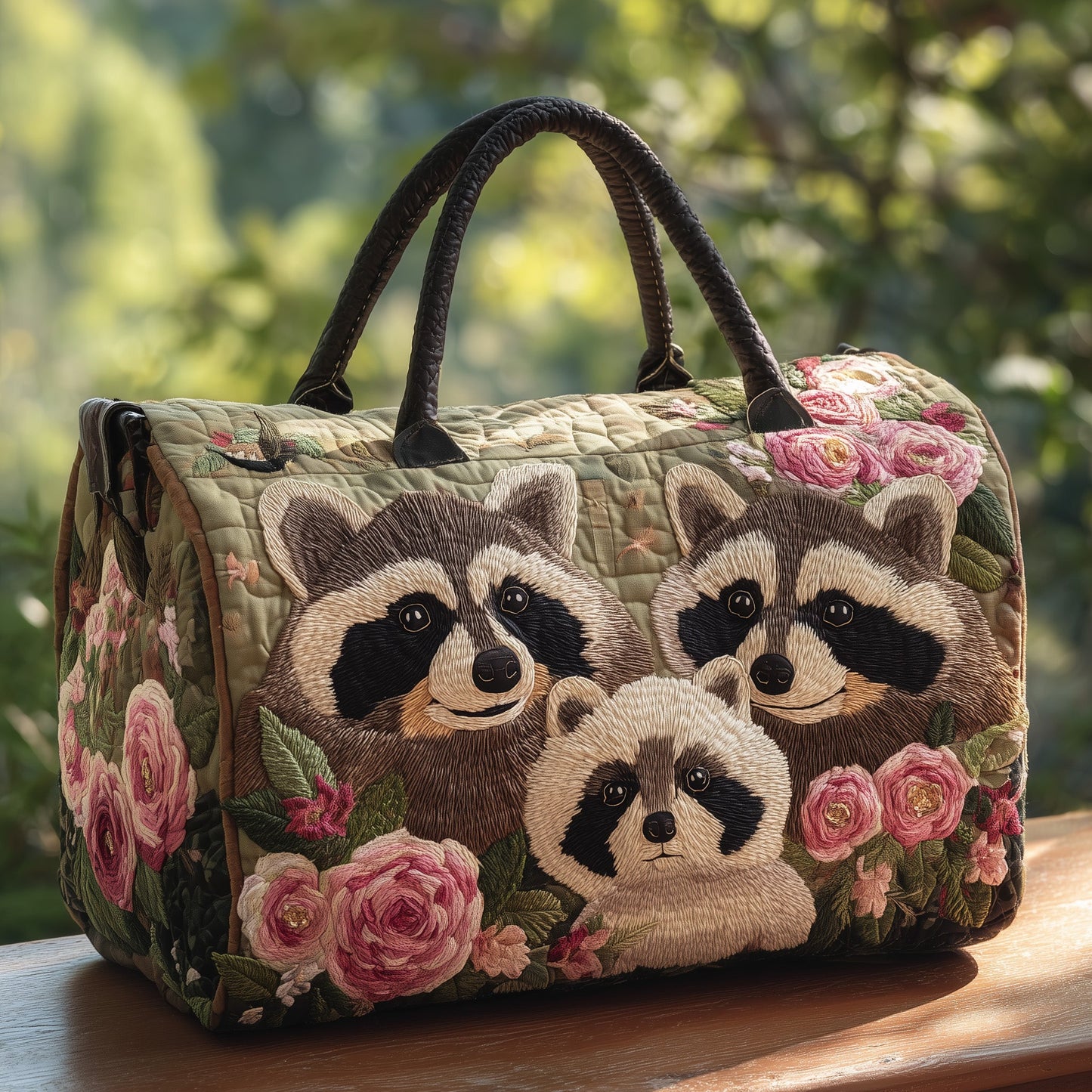 Raccoon Fam Quilted Duffle Bag GFTONT2446