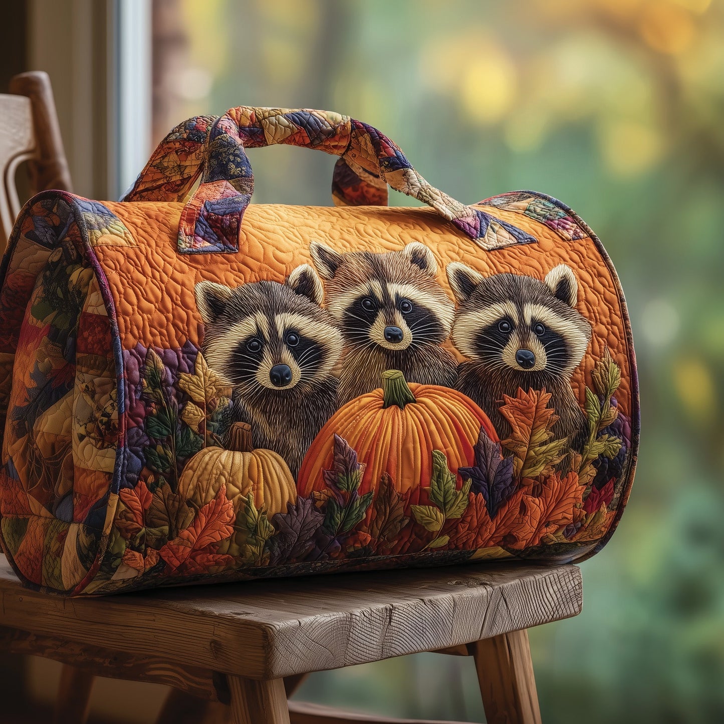 Cutesy Raccoon Quilted Duffle Bag GFTONT2450