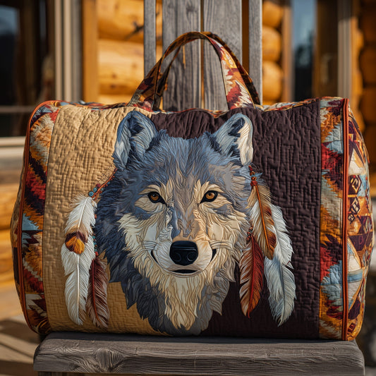 Native Wolf Quilted Duffle Bag GFTONT2451