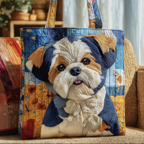 Adorable Shih Tzu Quilted Tote Bag GFTONT2580