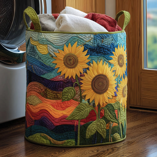 Sunflower Field Quilted Laundry Basket GFTONT2617