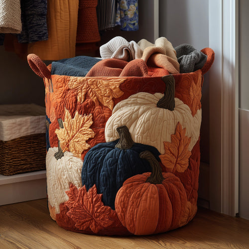 Autumn Pumpkin Quilted Laundry Basket GFTONT2624