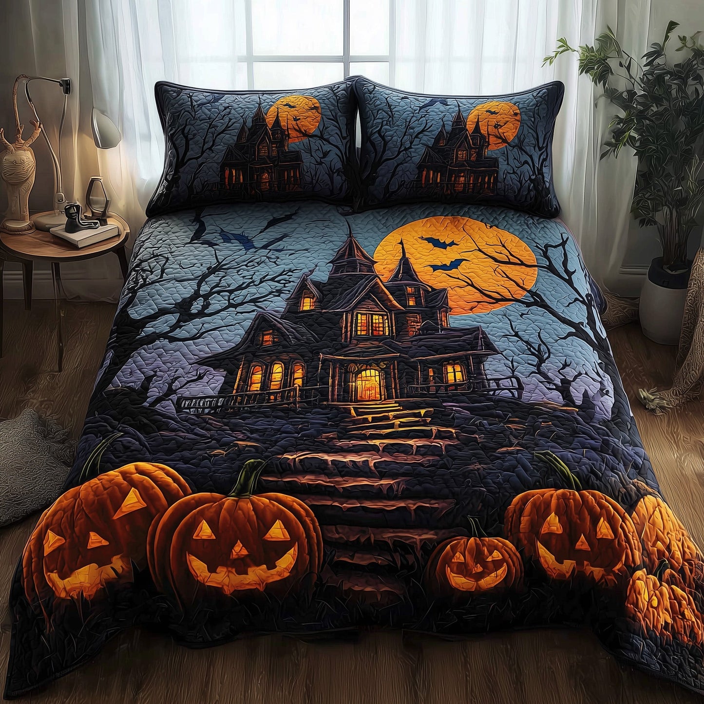 Spooky Manor 3-Piece Quilted Bedding Set GFTONT2629