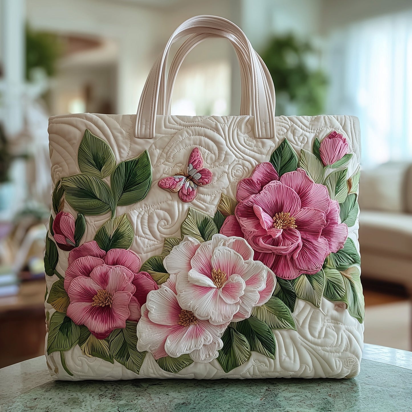 Camellia Quilted Tote Bag GFTONT2697