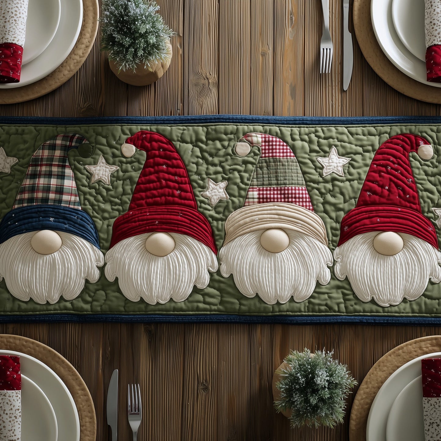 Winter Gnomes Quilted Table Runner GFTONT2871