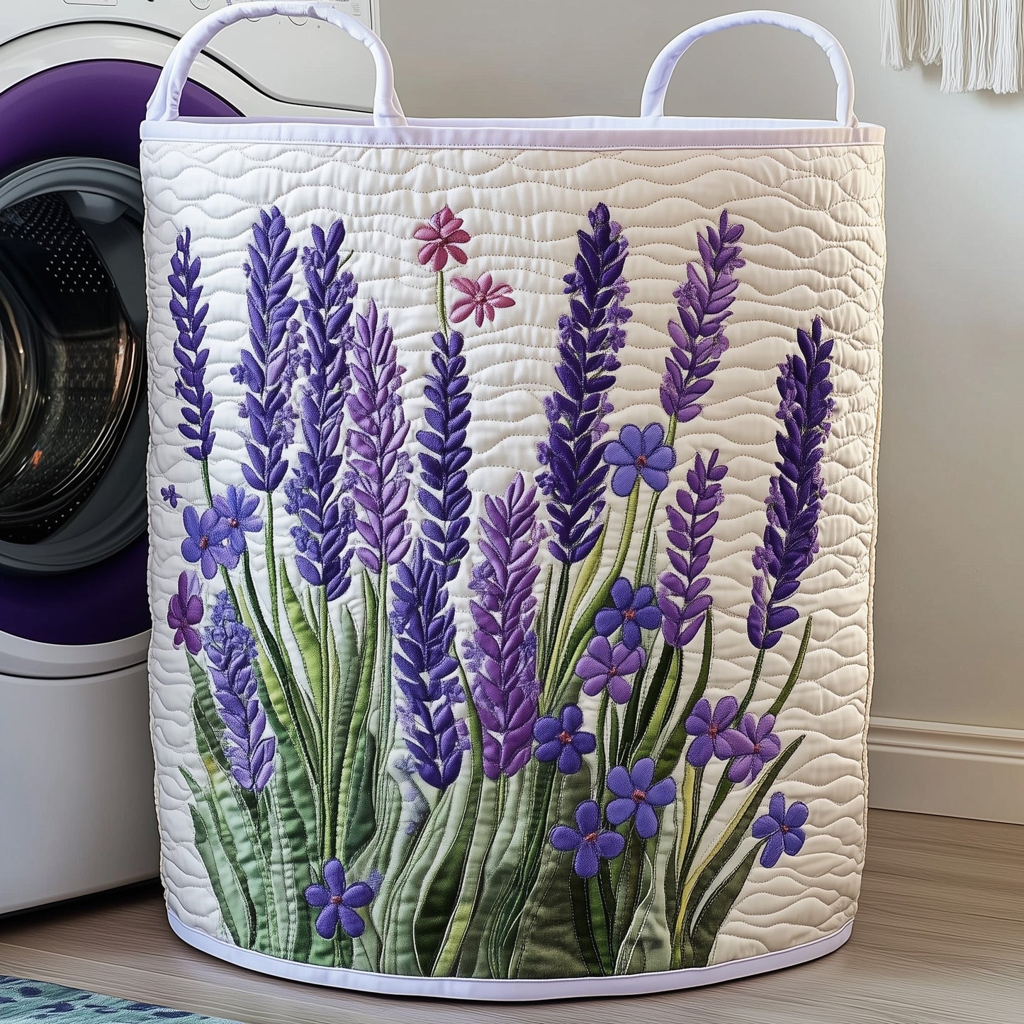 Lavender Quilted Laundry Basket GFTONT3192