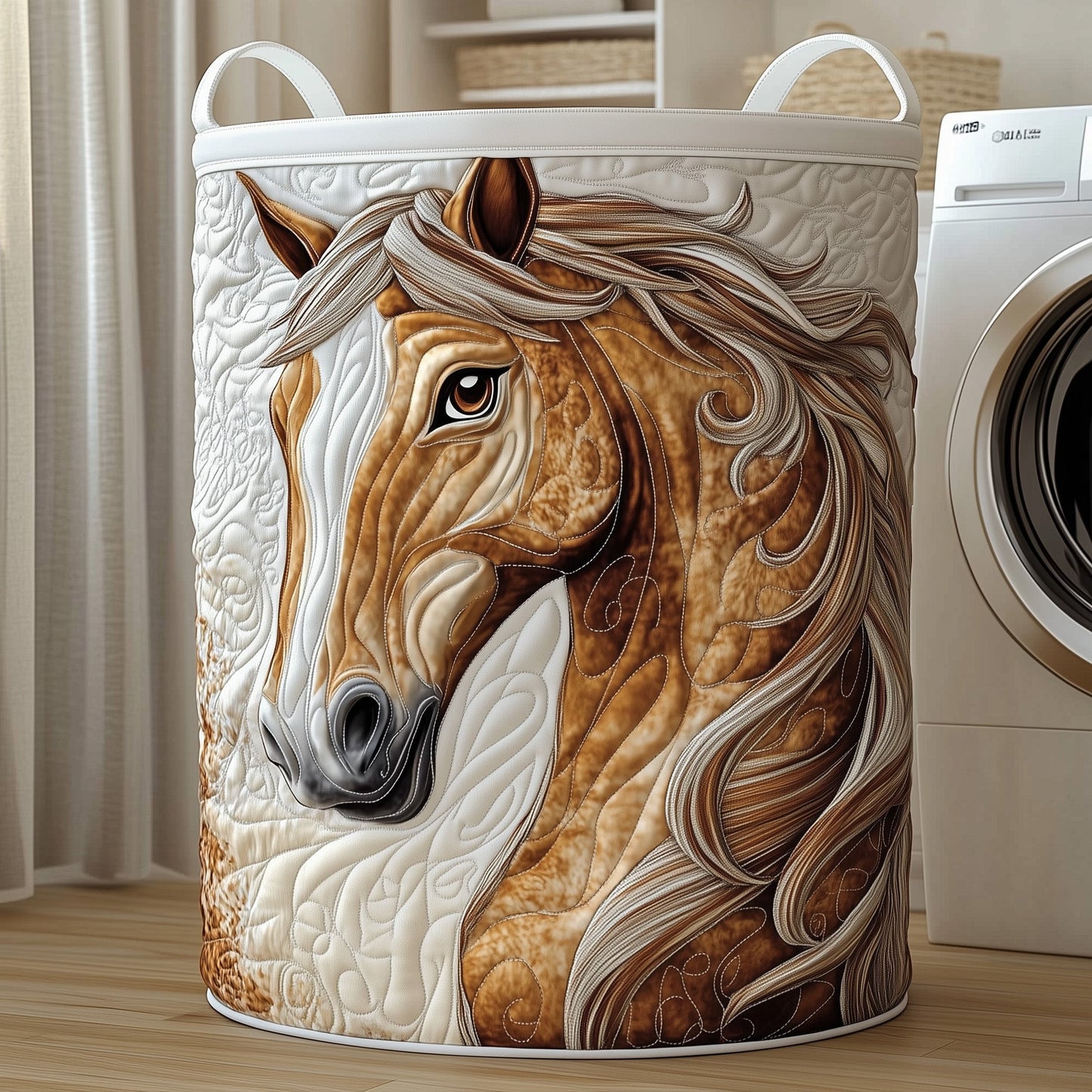 Majestic Horse Quilted Laundry Basket GFTONT3201