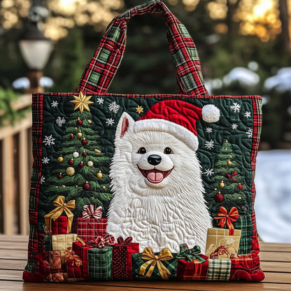 Festive Samoyed Quilted Tote Bag GFTONT3890
