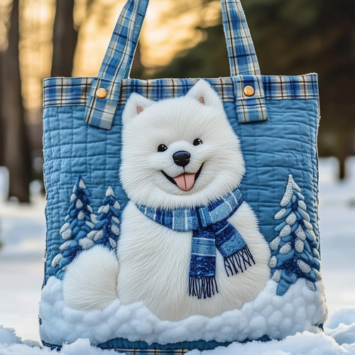 Winter Samoyed Quilted Tote Bag GFTONT3892