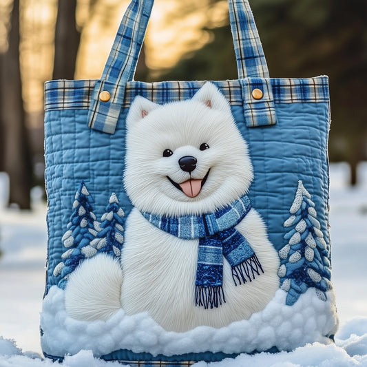 Winter Samoyed Quilted Tote Bag GFTONT3892
