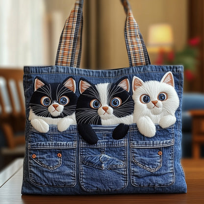 Cat Pockets Quilted Tote Bag GFTONT4067
