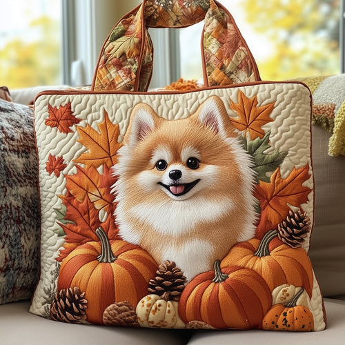 Autumn Pomeranian Quilted Tote Bag GFTONT4121