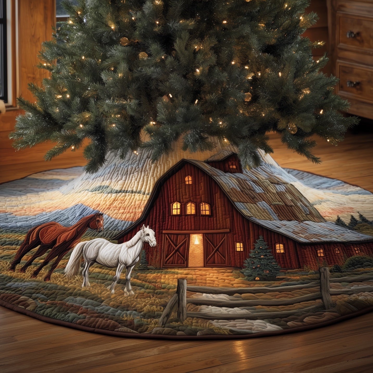 Horse Farm Quilted Tree Skirt GFTONT4427