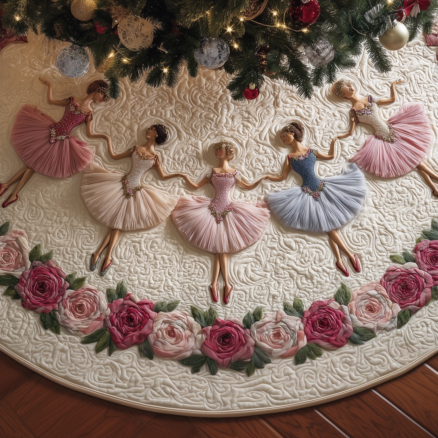 Rosie Ballerina Quilted Tree Skirt GFTONT4548