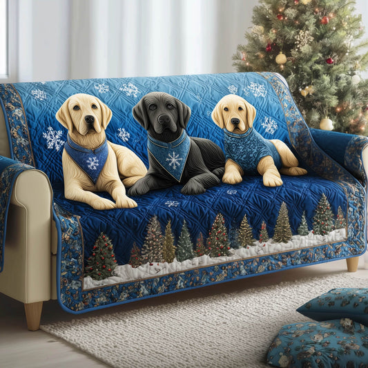 Festive Puppies Quilted Sofa Cover GFTONT5040