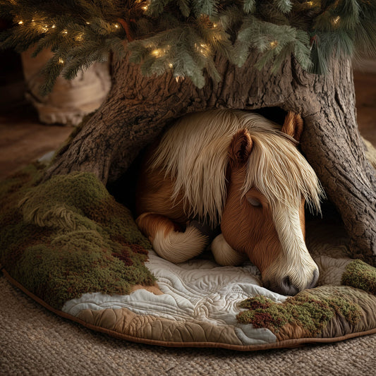 Holiday Farmstead Horse Quilted Tree Skirt GFTONT5057