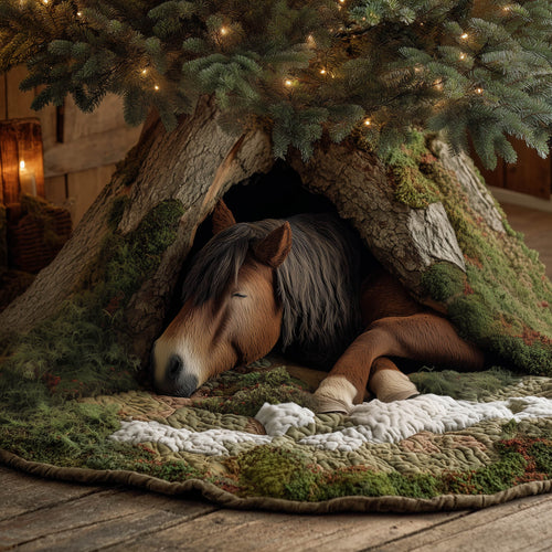 Holiday Farmstead Horse Quilted Tree Skirt GFTONT5058