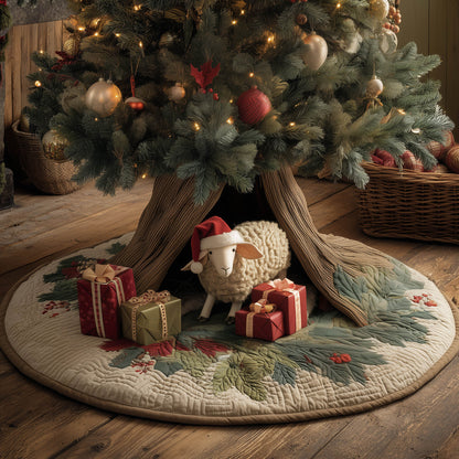 Holiday Farmstead Sheep Quilted Tree Skirt GFTONT5068