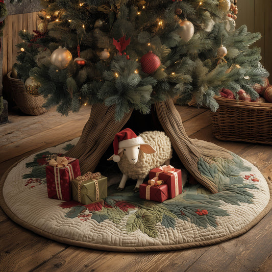 Holiday Farmstead Sheep Quilted Tree Skirt GFTONT5068